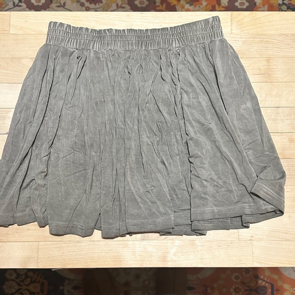 Dove Gray Pleated Mini Skirt Small Cottagecore Boho Coastal - Picture 7 of 10